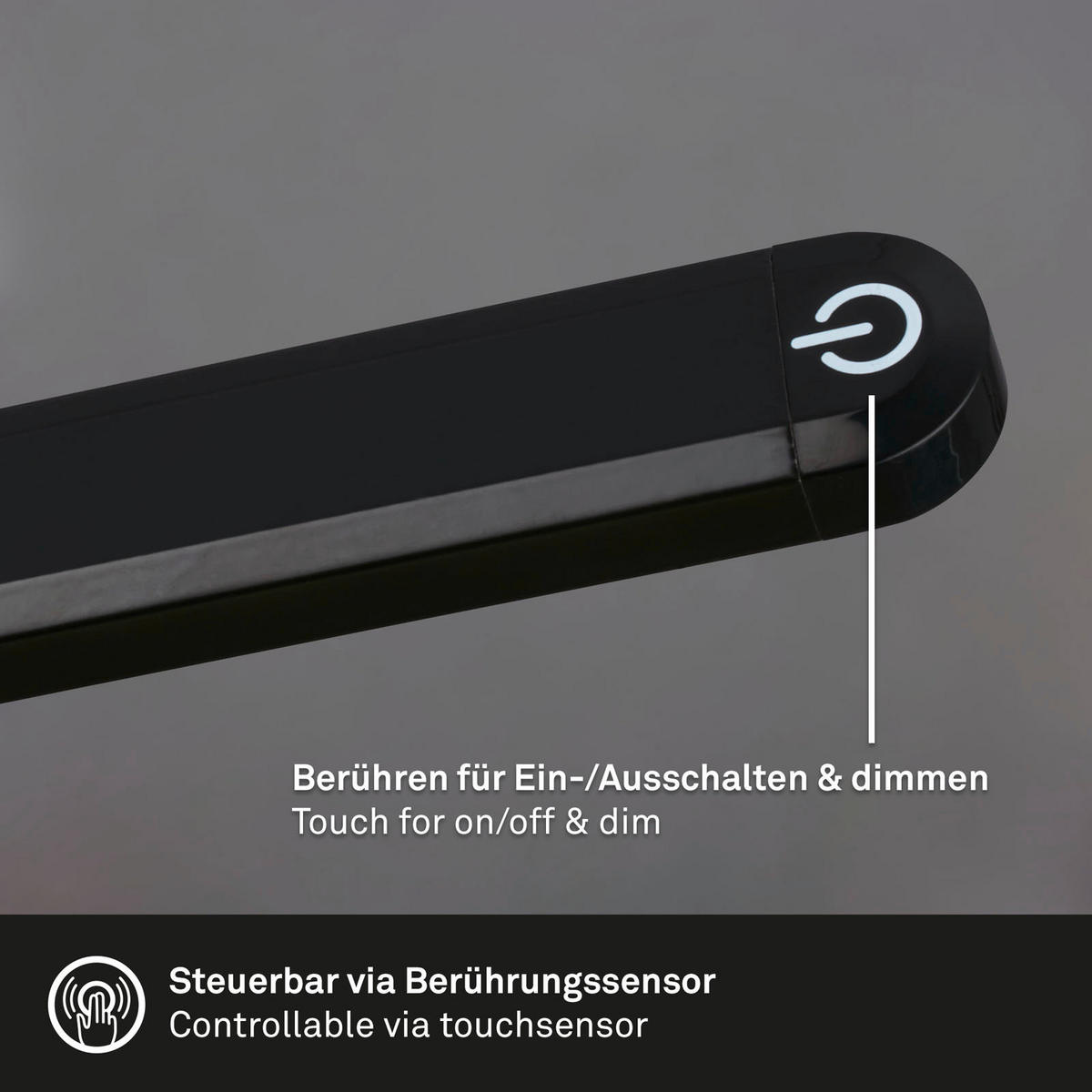 LED-STEHLEUCHTE    - Schwarz, Design, Kunststoff/Metall (126.5/21/66cm)