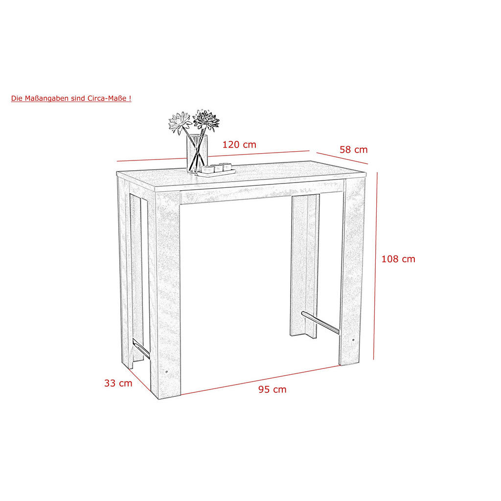Thumbnail - Mid.you Tischgruppe, Eiche, Metall, Textil, Holzoptik, rechteckig, 120x108x58 cm, Esszimmer, Tische, Esstische