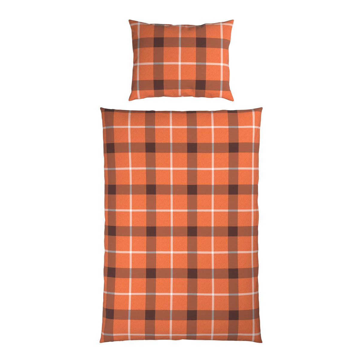 BETTWÄSCHE TERNET Flanell 140/200 cm  - Braun/Orange, Natur, Textil (140/200cm) - Esposa