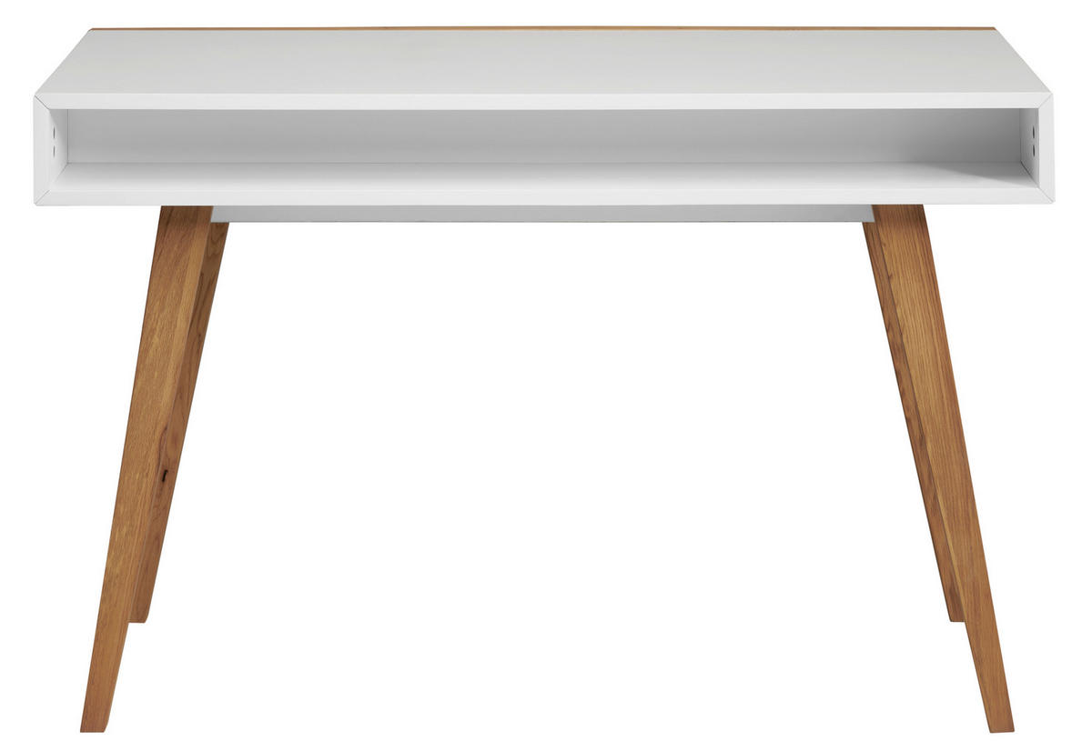 PISALNA MIZA les, leseni material bela, barve hrasta  - barve hrasta/bela, Moderno, leseni material/les (120/78/58cm) - MID.YOU