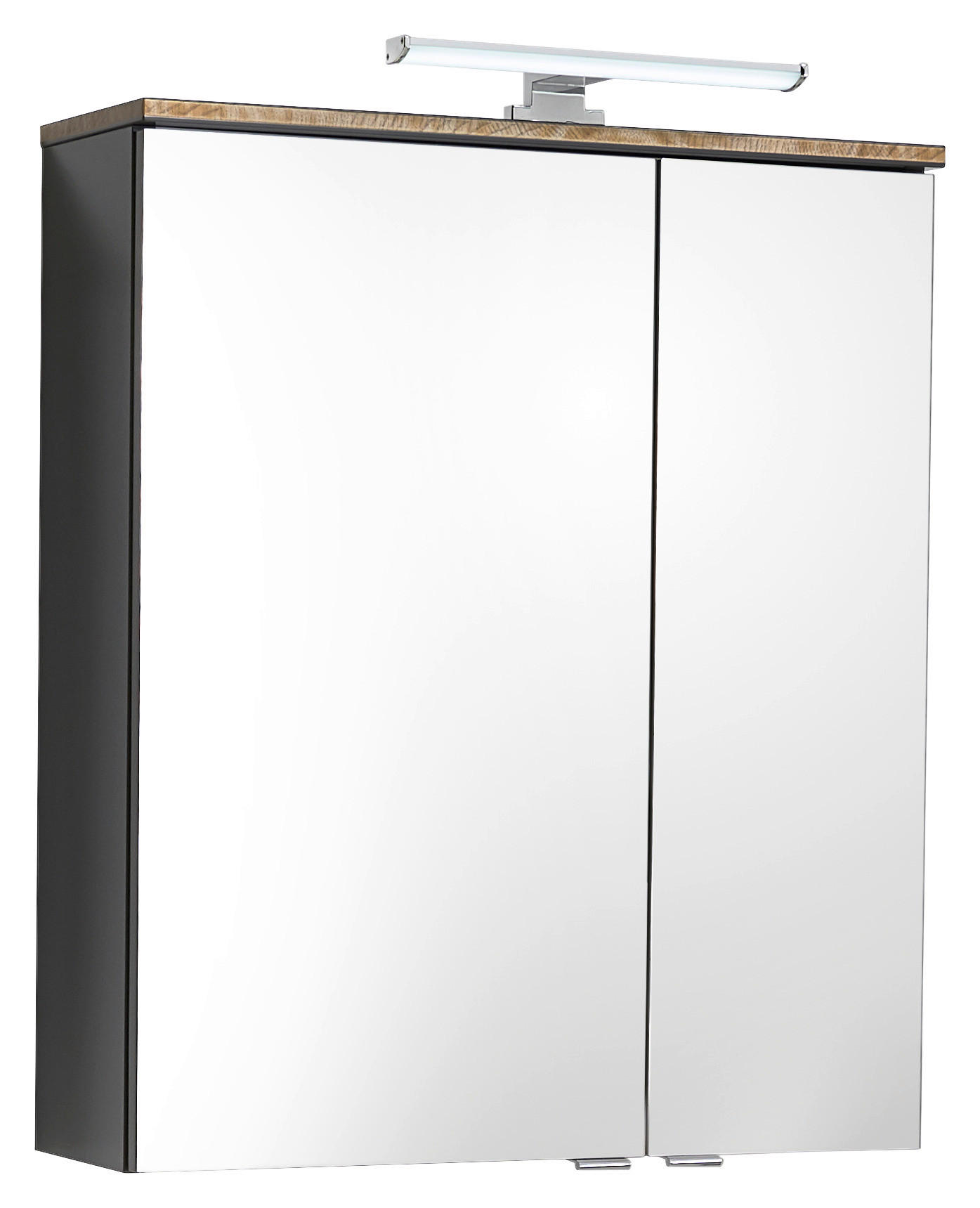 TÜKRÖS SZEKRÉNY 60/70/20 cm  - króm/szürke, Konventionell, faalapú anyag/Üveg (60/70/20cm) - Xora