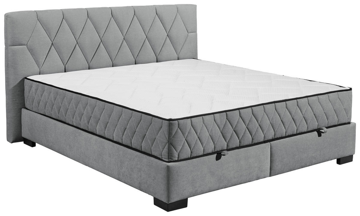 BOXBETT 180/200 cm  in Anthrazit  - Anthrazit/Schwarz, Modern, Holzwerkstoff/Kunststoff (180/200cm) - MID.YOU