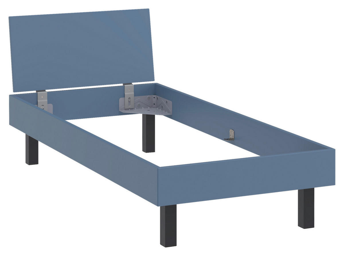BETT 90/200 cm,  in Blau,  - Blau/Schwarz, Design, Metall (90/200cm) - Xora
