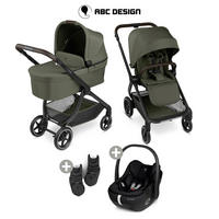KINDERWAGENSET City Life 3in1 Set Calla  - Schwarz/Olivgrün, Basics, Textil/Metall (82/52/107.5cm) - ABC Design