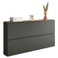 SCHUHKIPPER - Eichefarben/Anthrazit, Design, Holzwerkstoff (160/81/22cm) - Moderano