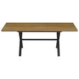 ESSTISCH Schwarz, Eichefarben rechteckig  ausziehbar  - Eichefarben/Schwarz, Design, Holzwerkstoff/Metall (160-200/90/76cm) - Carryhome