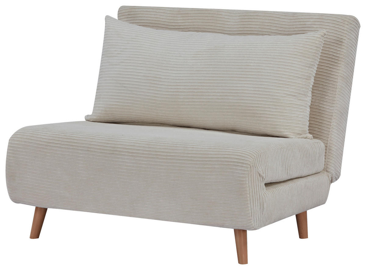 FEKVŐFOTEL textil krémszínű  - krémszínű/natúr színű, Modern, textil/fa (102/82/91cm) - MID.YOU