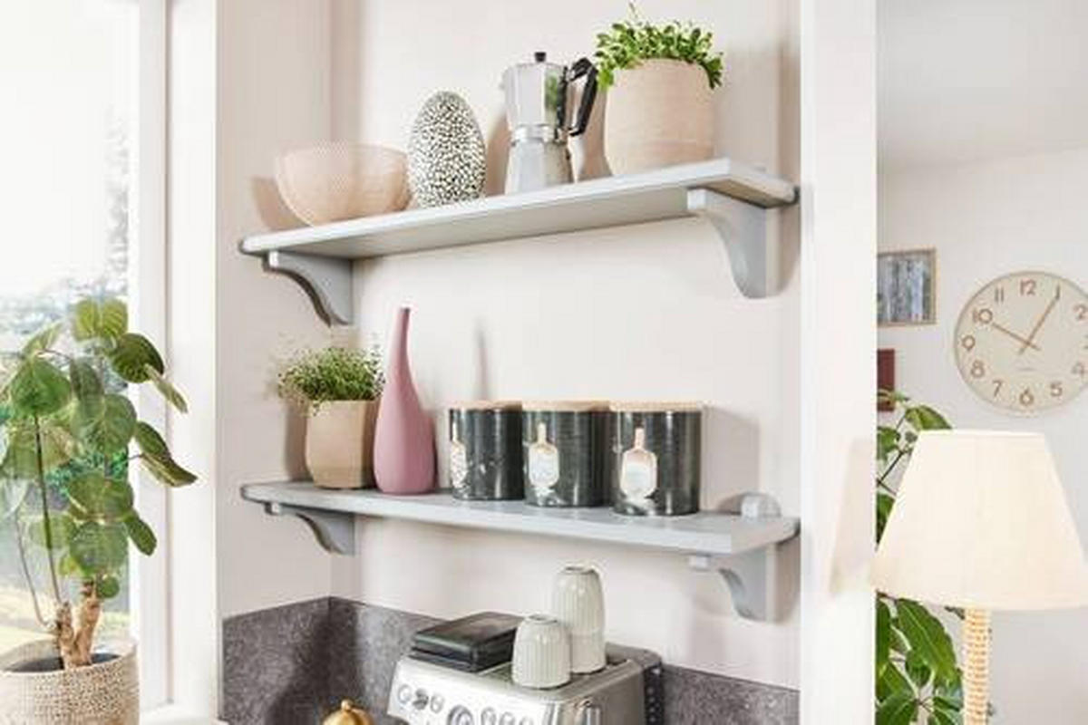 EINBAUKÜCHE RAVENNA  - Goldfarben/Grau, Basics, Holzwerkstoff/Metall - Moderano