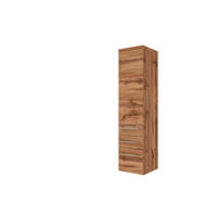 MIDISCHRANK 30/130/35 cm  - Eiche Wotan/Alufarben, KONVENTIONELL, Holzwerkstoff/Metall (30/130/35cm) - Xora