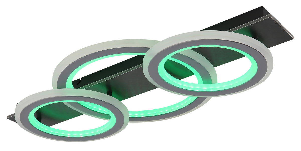 STROPNÍ LED SVÍTIDLO, 73/37/8 cm - šedá/černá, Design, kov/plast (73/37/8cm) - Globo