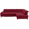 ECKSOFA in Chenille Rot  - Rot/Schwarz, Design, Textil/Metall (310/220cm) - Beldomo Style