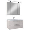 BADEZIMMER 4-teilig  in 82,2 cm  - Chromfarben/Greige, Basics, Glas/Keramik (82,2cm)