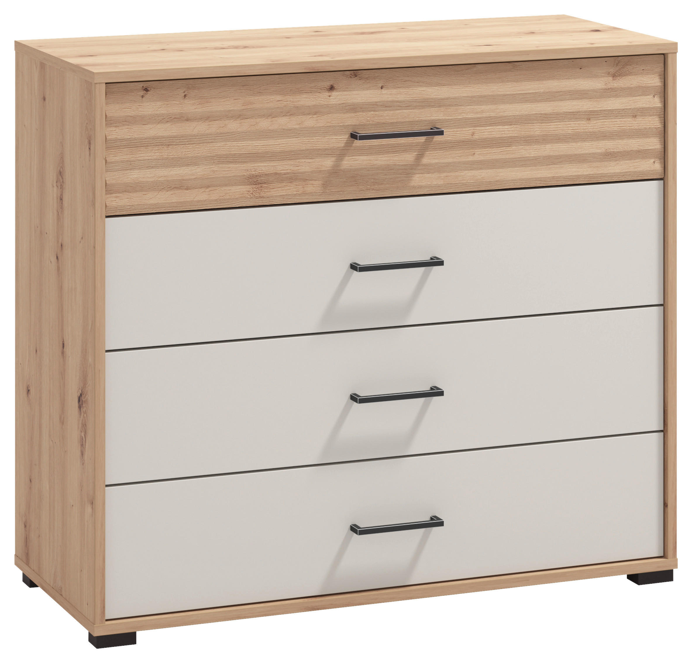 KOMÓD 93/82/40 cm  - kasmírszínű/Artisan tölgy, Konventionell, faalapú anyag (93/82/40cm) - Ti'me