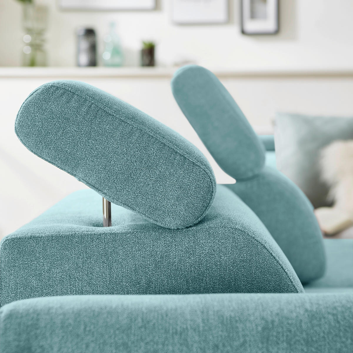 ECKSOFA in Webstoff Blau  277/237 cm  - Blau/Schwarz, Design, Textil/Metall (277/237cm) - Stylife