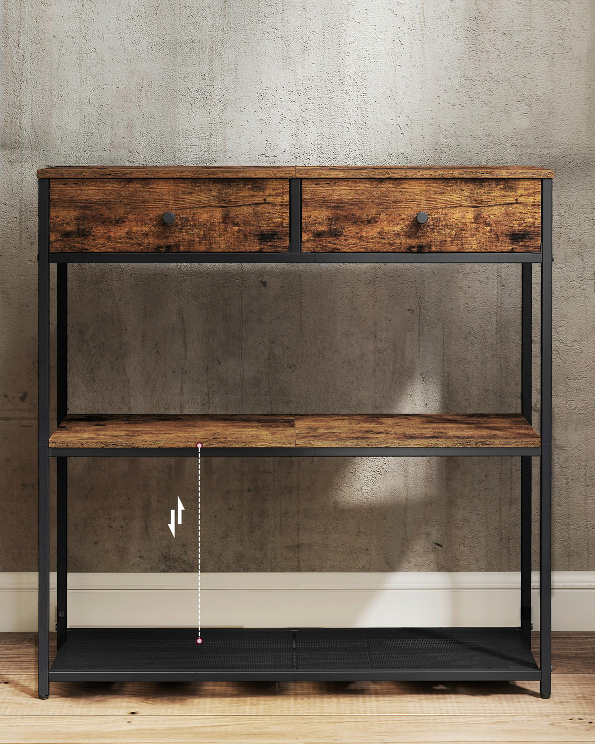 KONSOLENTISCH Schwarz, Dunkelbraun  - Dunkelbraun/Schwarz, Trend, Holzwerkstoff/Textil (76/24/80cm) - Boxxx