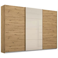 SCHWEBETÜRENSCHRANK 271/210/62 cm,  in Champagner, Eiche Artisan, 3 Tür(en)  - Champagner/Eiche Artisan, KONVENTIONELL, Glas/Holzwerkstoff (271/210/62cm) - Carryhome