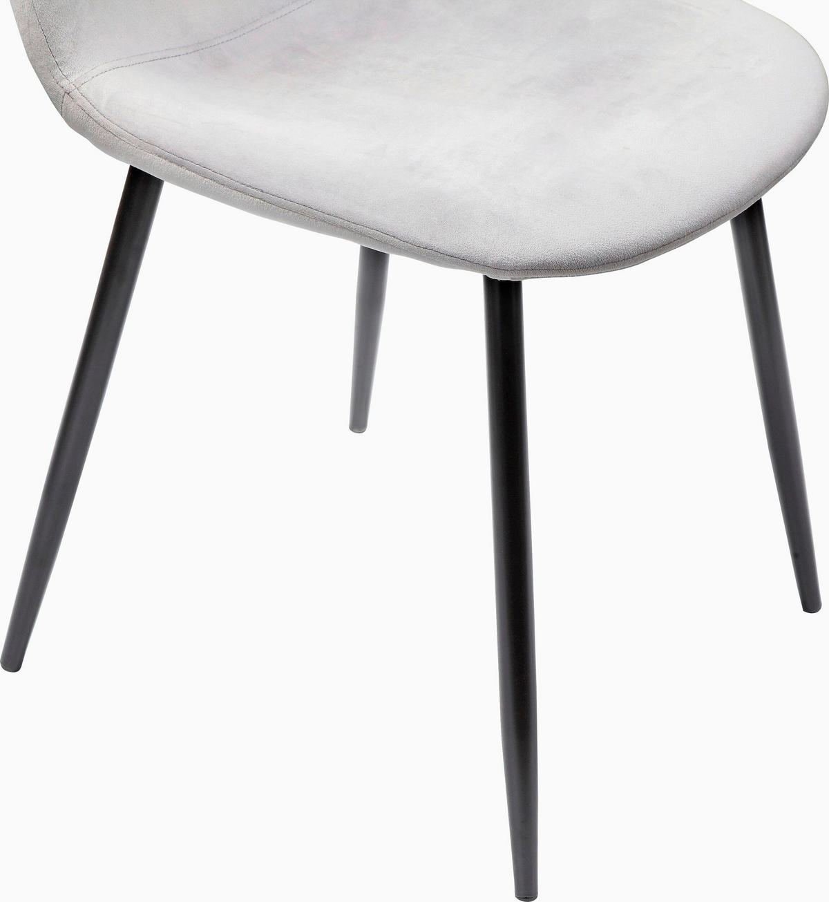 STUHL-SET Velours Grau  - Schwarz/Grau, Design, Textil/Metall (44/87/51cm) - MID.YOU