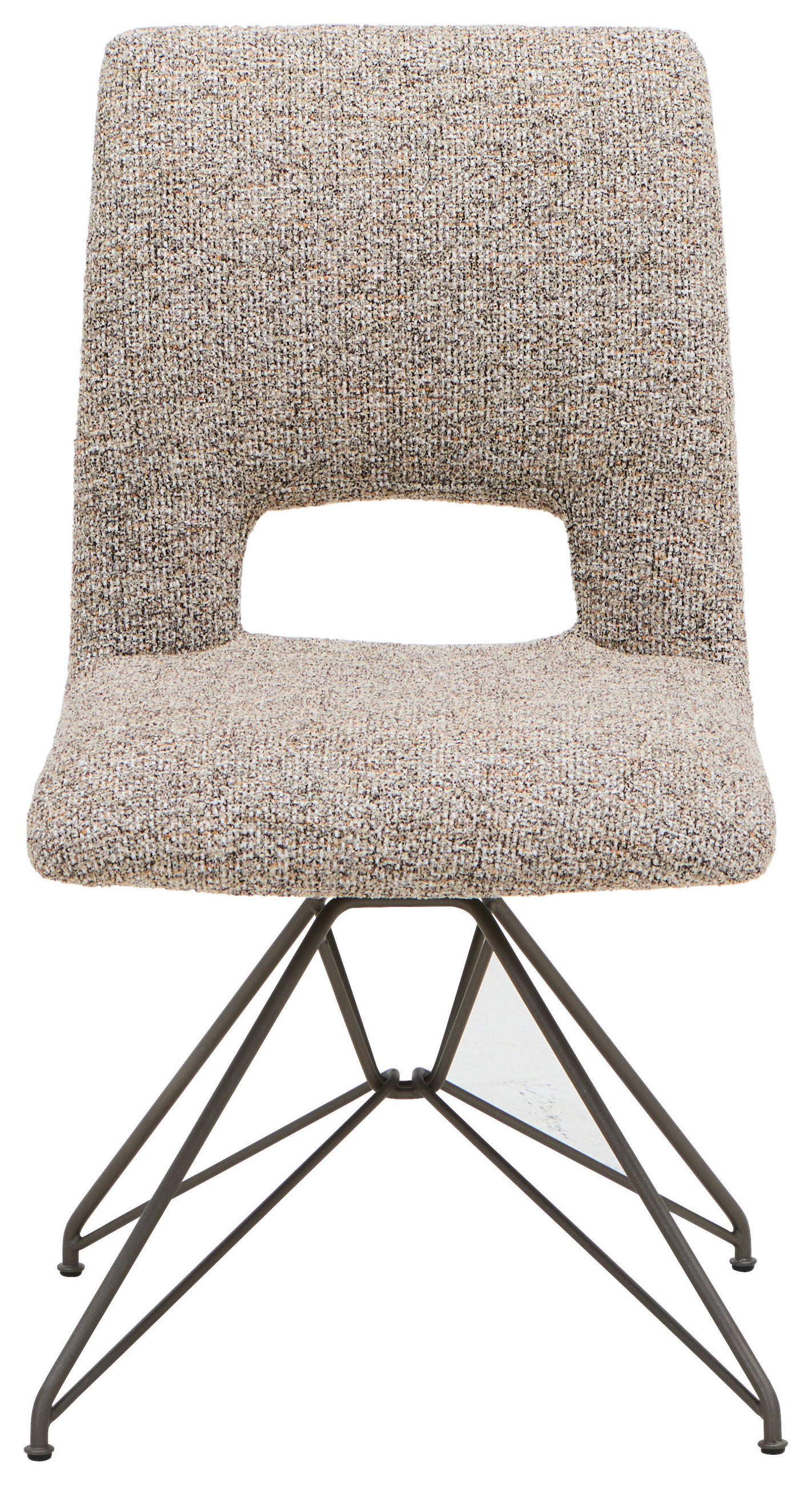 STUHL  in Stahl Struktur  - Hellbraun/Beigebraun, Design, Textil/Metall (50/92/62cm) - Venjakob