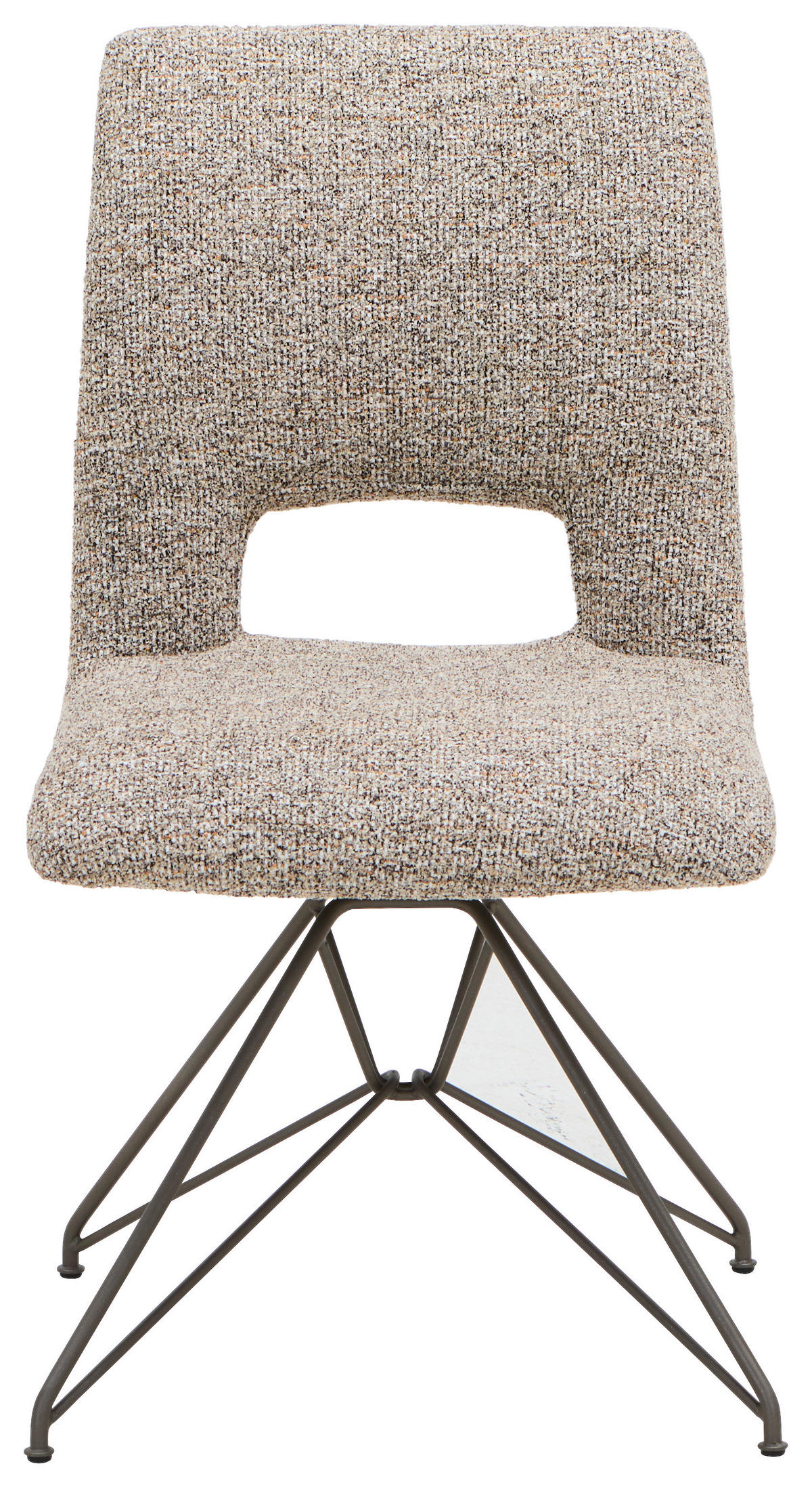 STUHL  in Stahl Struktur  - Hellbraun/Beigebraun, Design, Textil/Metall (50/92/62cm) - Venjakob