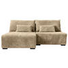 ECKSOFA in Cord Beige  - Beige/Schwarz, Modern, Holz/Textil (145/210cm) - MID.YOU