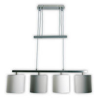 HÄNGELEUCHTE 86/116 cm   - Weiß/Grau, Design, Textil/Metall (86/116cm) - Näve