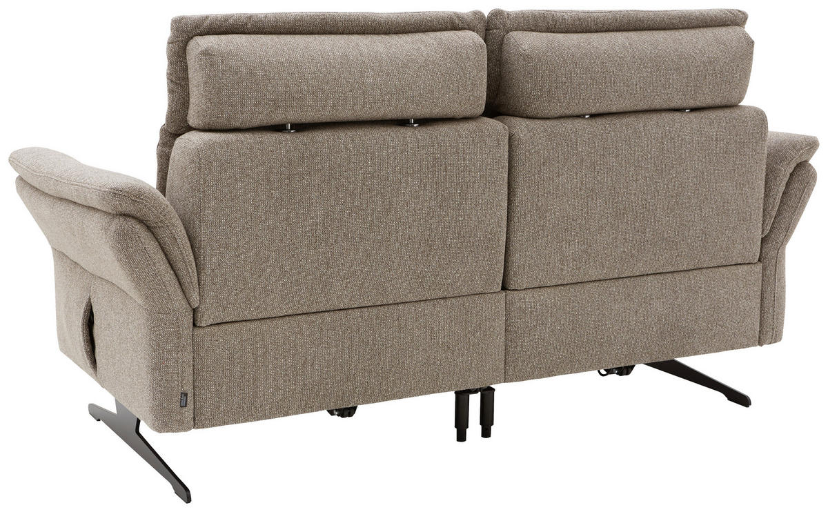 2-SITZER-SOFA Chenille Graubraun  - Graubraun/Schwarz, KONVENTIONELL, Textil/Metall (194/106/92cm) - Dieter Knoll