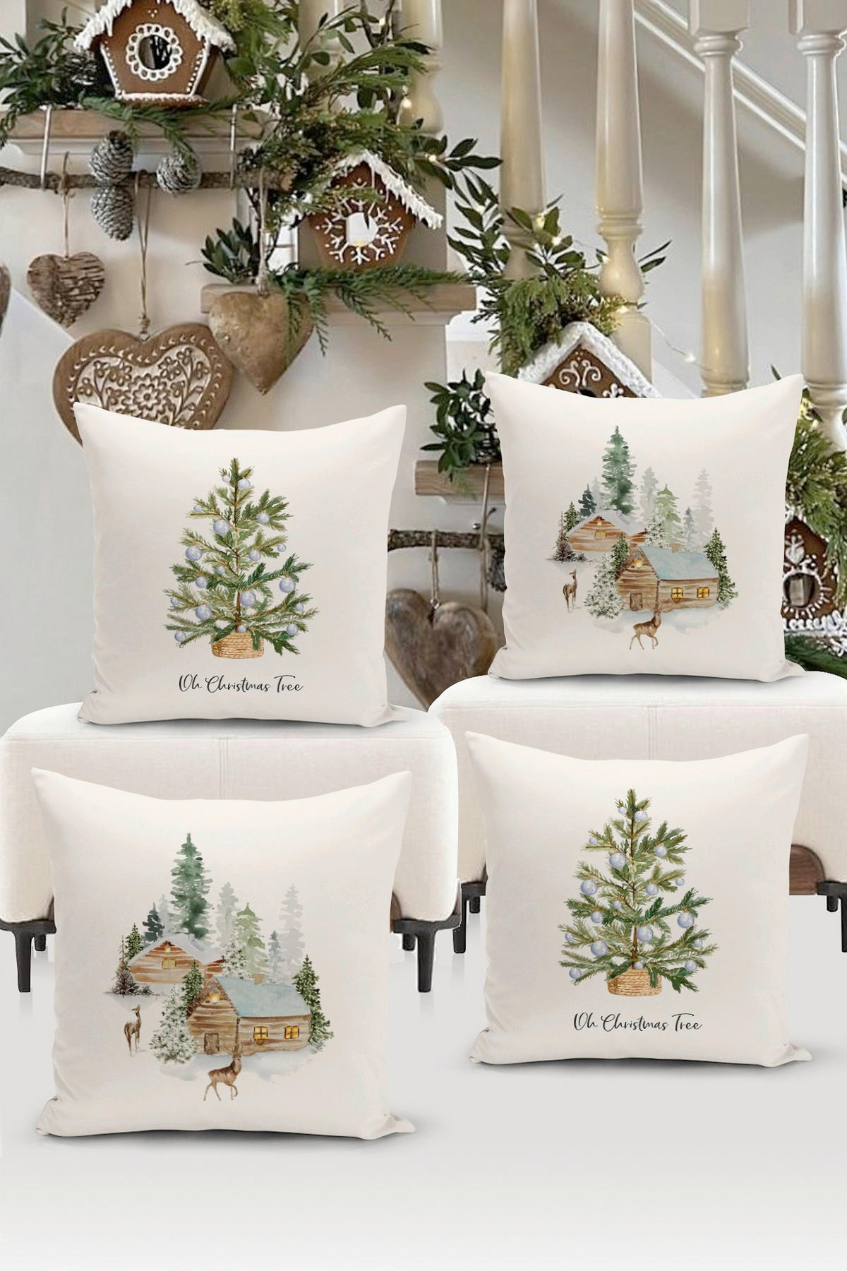 KISSENBEZUG-SET Artfchrst4-24 43/43 cm  - Multicolor, Basics, Textil (43/43cm) - X-Mas