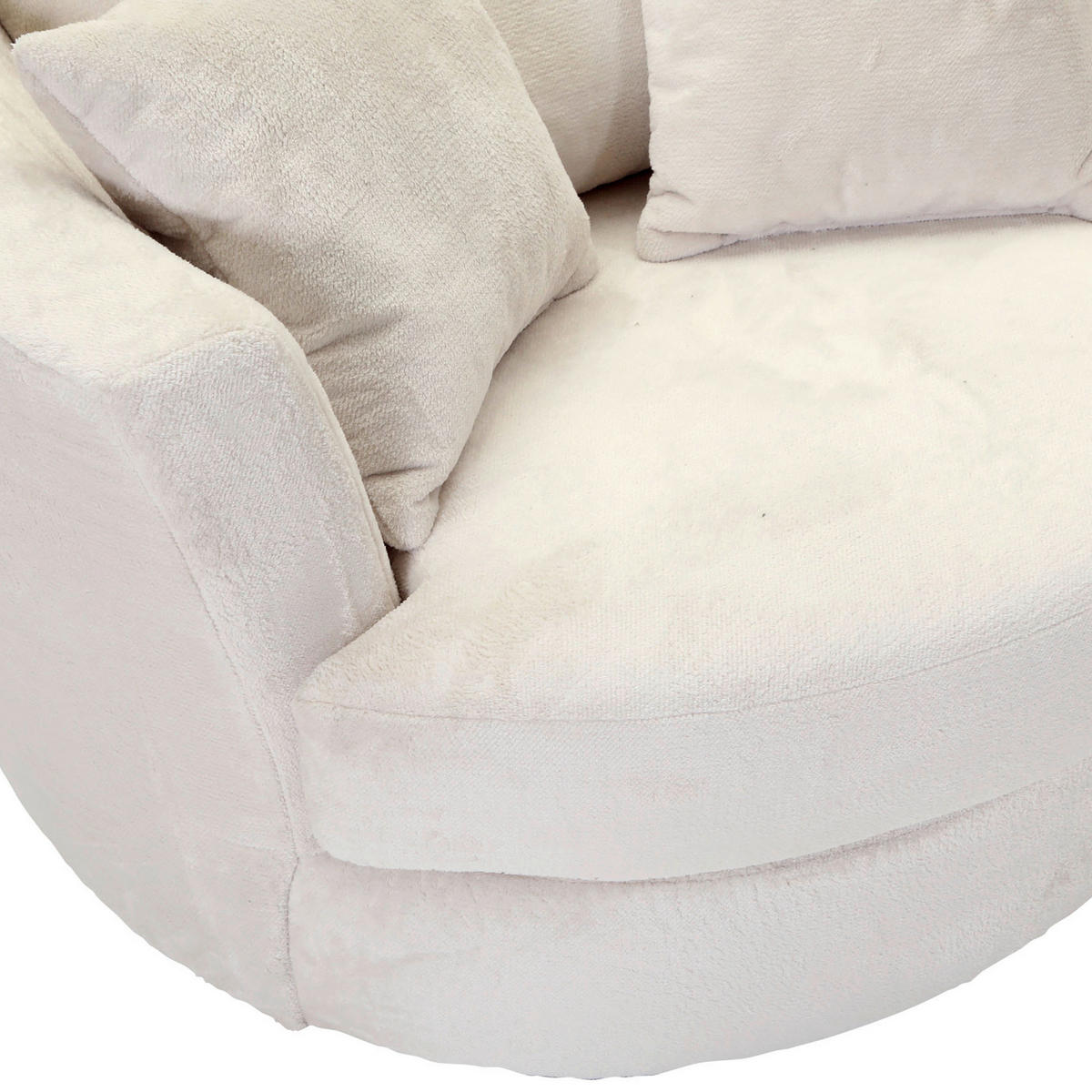 SESSEL in Plüsch Weiß  - Schwarz/Weiß, KONVENTIONELL, Textil/Metall (115/72/115cm) - Carryhome