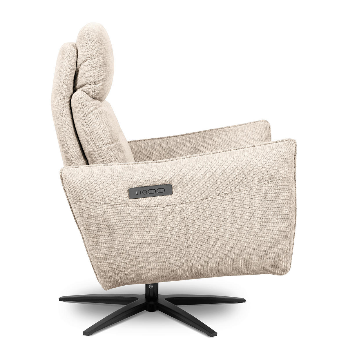 RELAXSESSEL in Textil Beige  - Beige/Schwarz, Design, Textil/Metall (77/107/88cm) - Livetastic