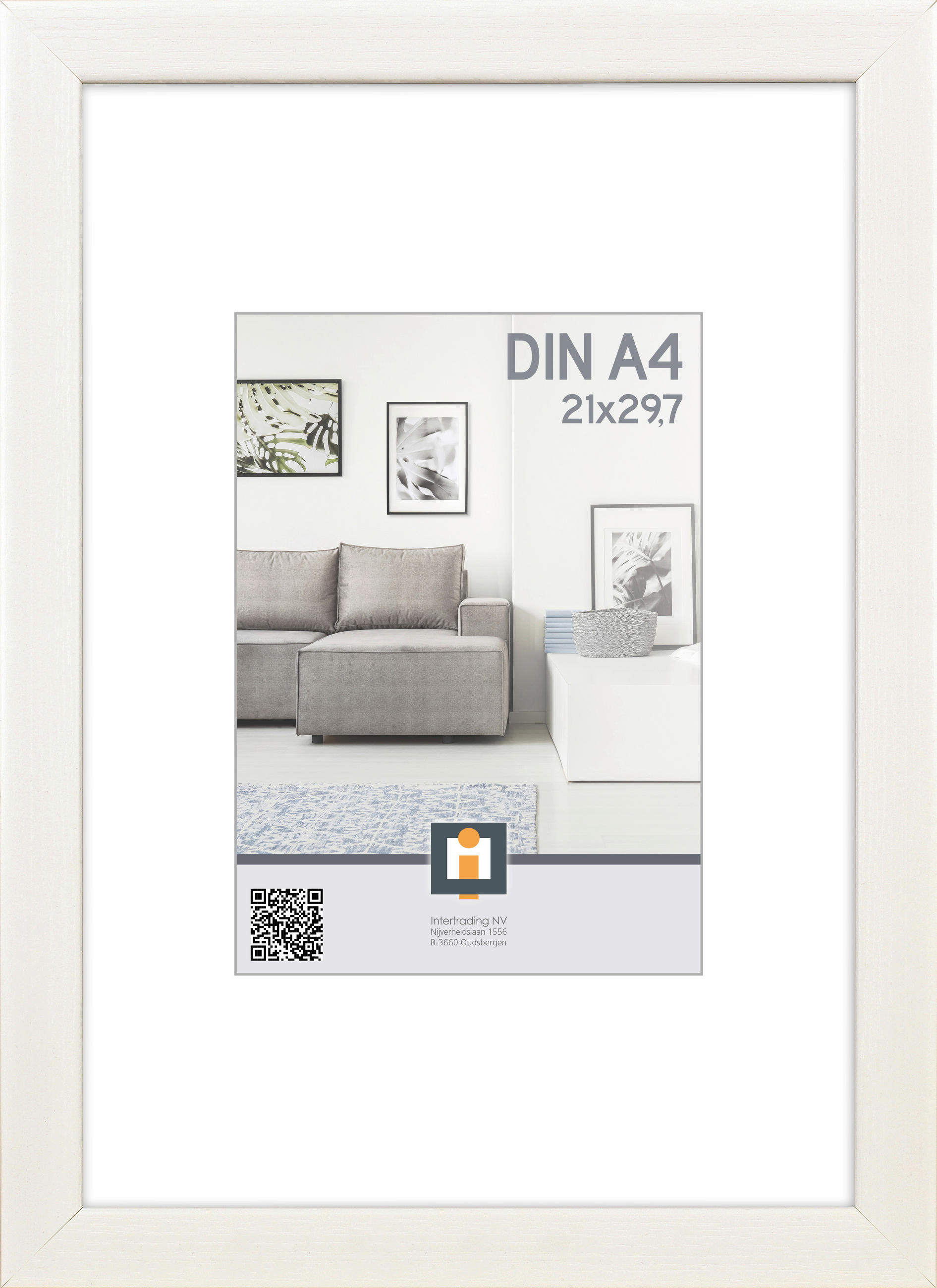 RÁM NA OBRAZY, 1 foto 21 cm x 30 cm - biela, Basics, plast/sklo (21/30/1,5cm)