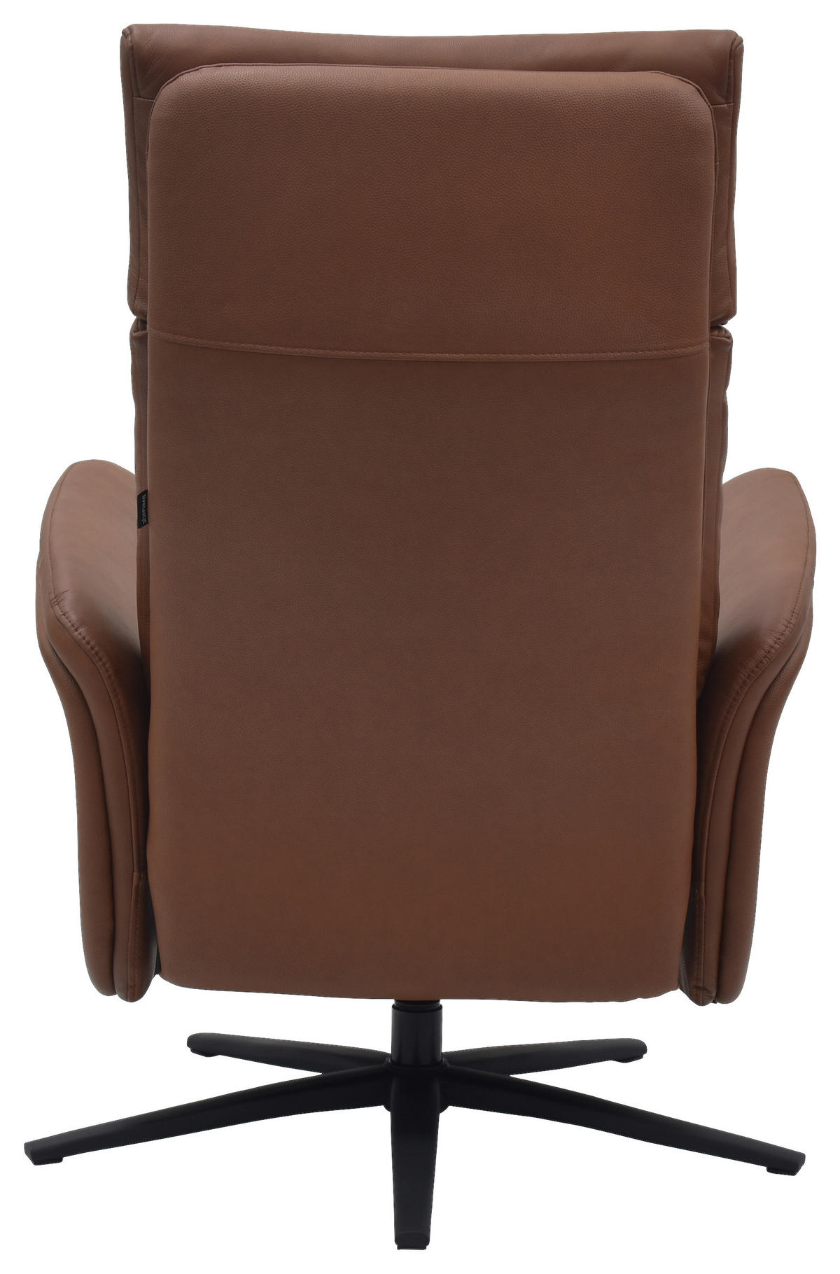 RELAXSESSEL Lederlook Echtleder    - Cognac/Schwarz, Design, Leder/Holz (75/109/84/148/84cm) - Livetastic
