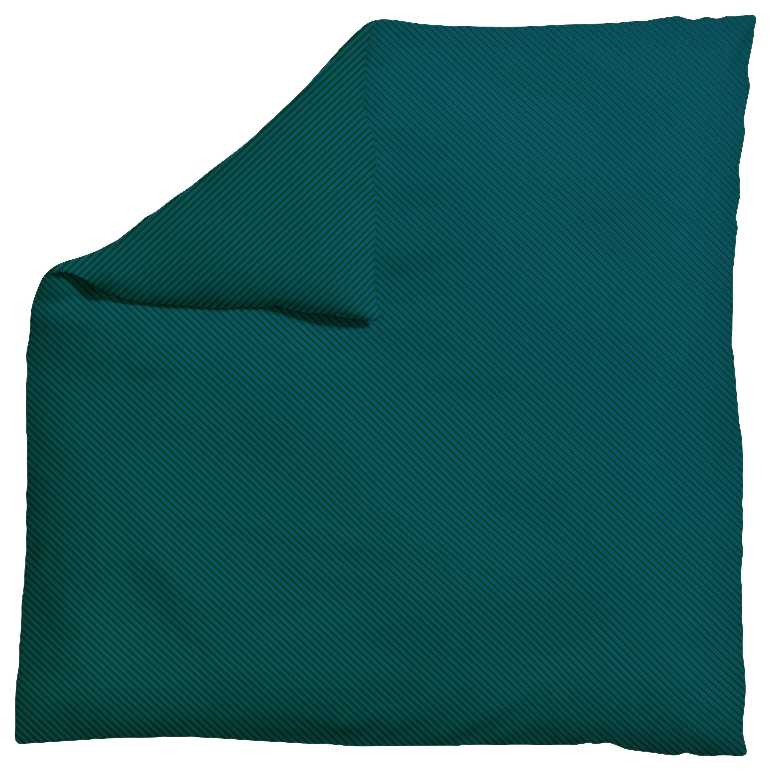 Schlafgut Bettdeckenbezug Woven Satin Fade Petrol, Dunkelgrün 200x200 cm