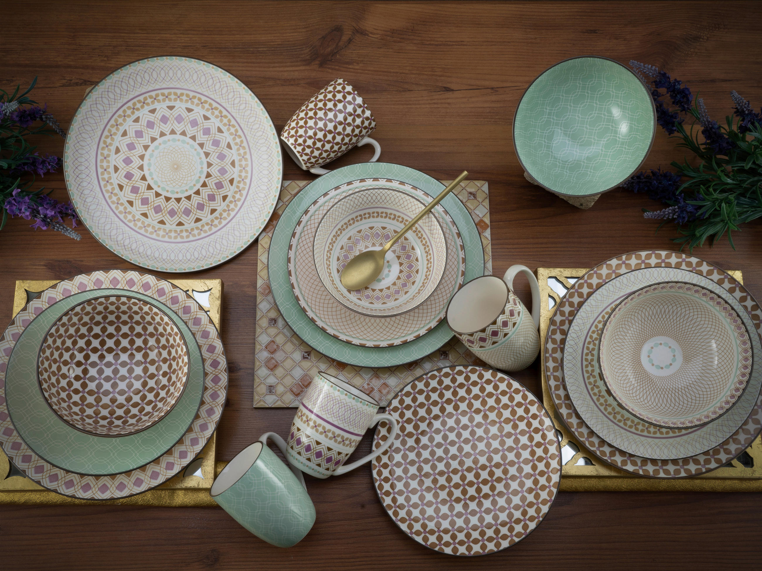 KOMBISERVICE Multicolor 16-teilig  - Multicolor, Basics, Keramik - Creatable