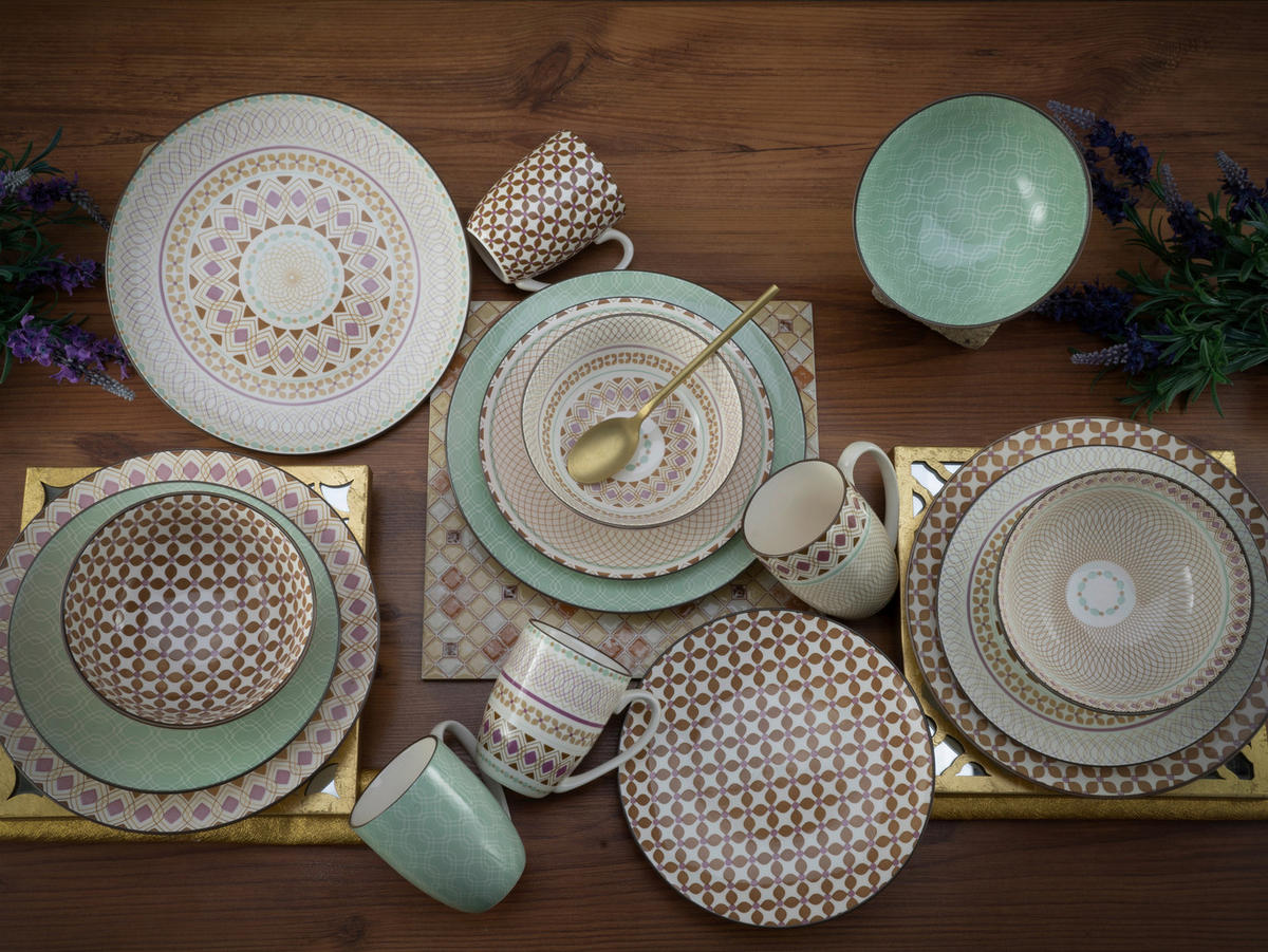 KOMBISERVICE Multicolor 16-teilig  - Multicolor, Basics, Keramik - Creatable