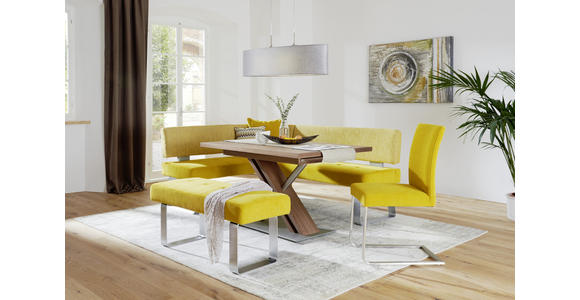 SCHWINGSTUHL in Edelstahl Chenille - Edelstahlfarben/Gelb, Design, Textil/Metall (47/97/60cm) - Moderano