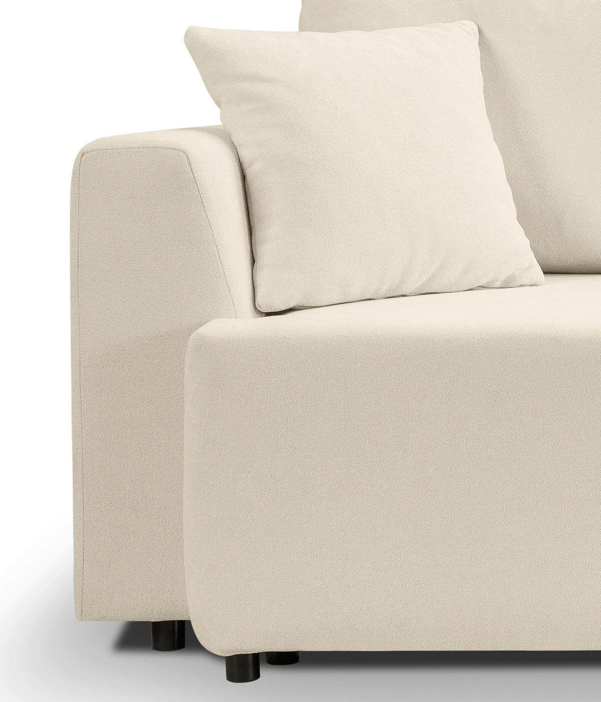 SCHLAFSOFA POINT  mit Liegefunktion, Schlafen auf Sitzhöhe Webstoff Creme  - Creme/Schwarz, Basics, Kunststoff/Textil (250/95/99cm) - MID.YOU