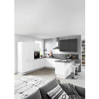 EINBAUKÜCHE   - Weiß/Grau, Basics, Holzwerkstoff - Celina