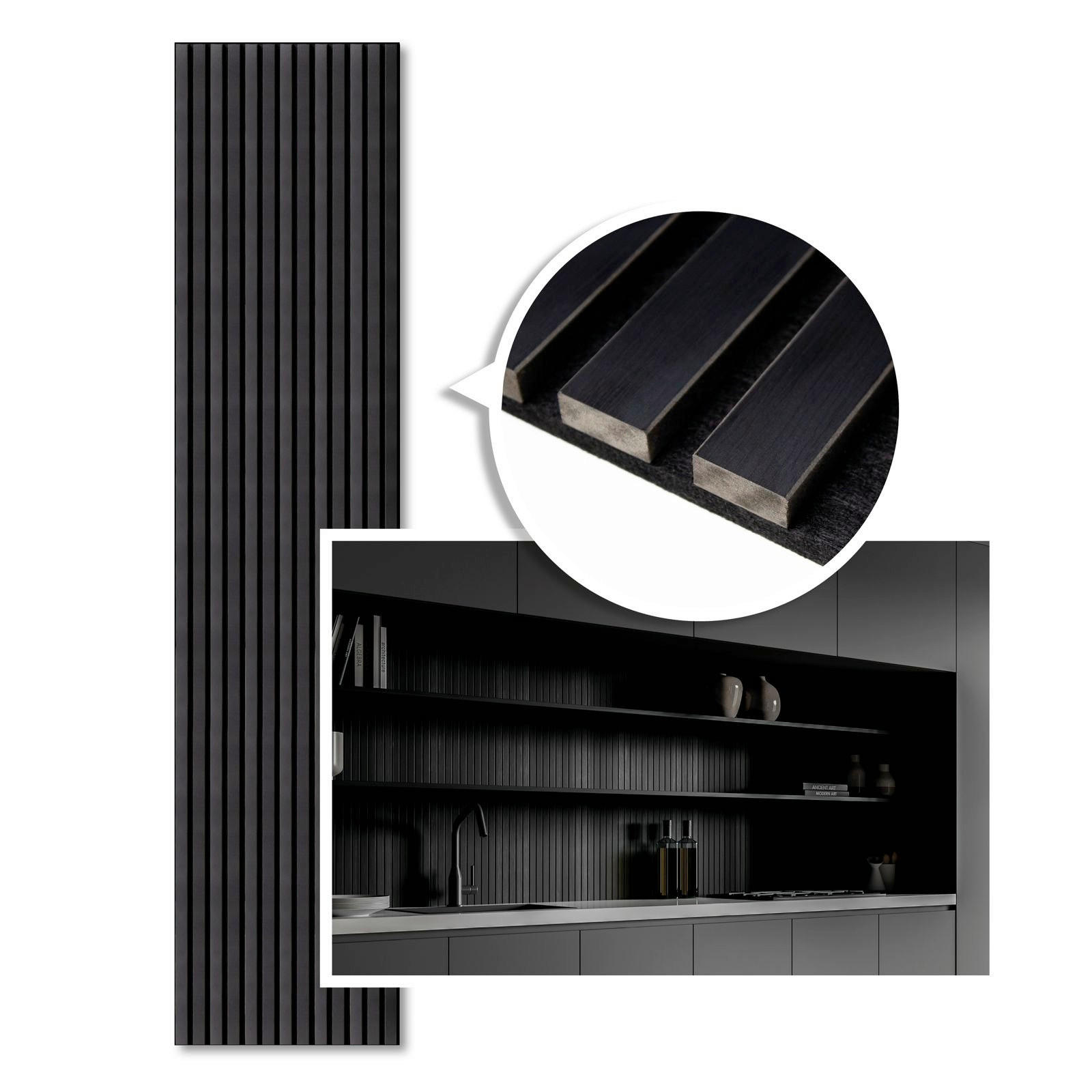 AKUSTIKPANEEL Echtholz 60/120/2,1 cm  - Schwarz, Basics, Holzwerkstoff (60/120/2,1cm)