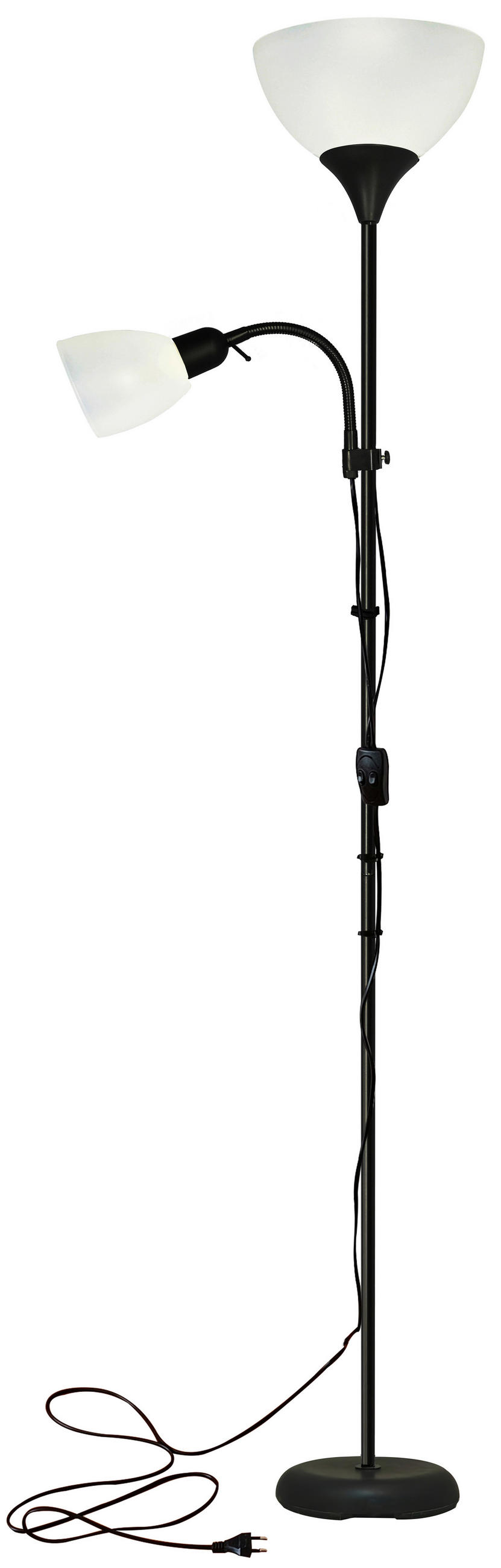 STEHLEUCHTE 42/21/180 cm    - Schwarz/Weiß, Basics, Kunststoff/Metall (42/21/180cm) - Boxxx