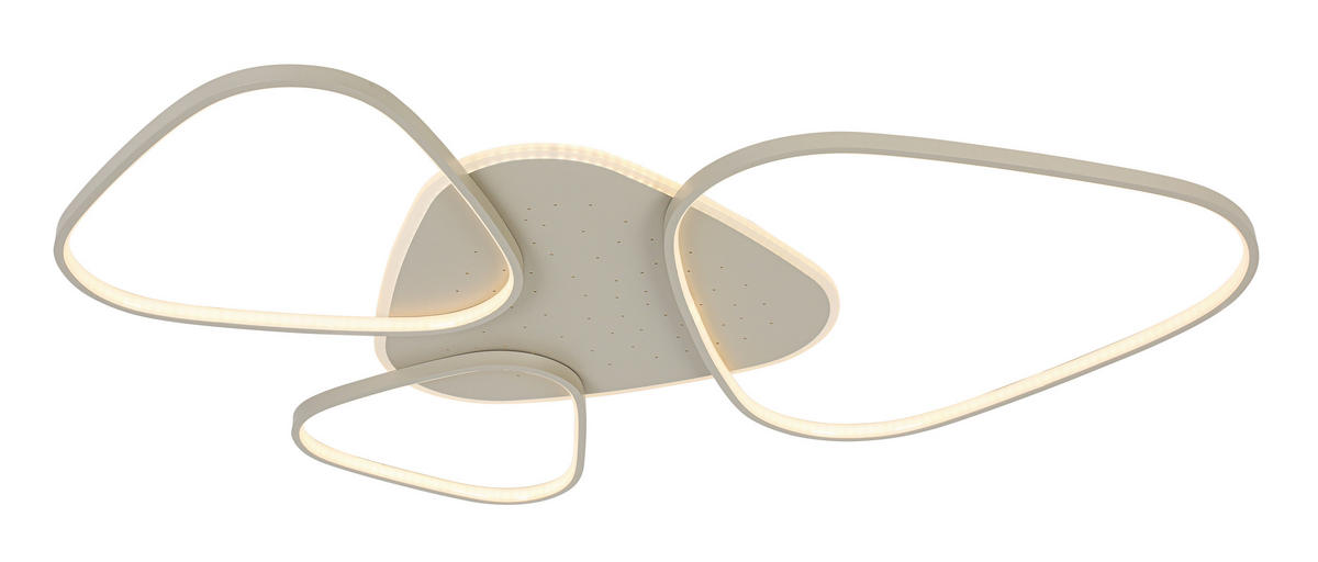 LED-DECKENLEUCHTE Alvia 102,5/72,5/5 cm  - Sandfarben, Design, Kunststoff/Metall (102,5/72,5/5cm) - Novel