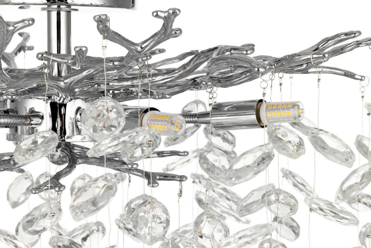 STROPNÍ SVÍTIDLO, 49/43 cm  - čiré, Konvenční, kov/sklo (49/43cm) - Glandor