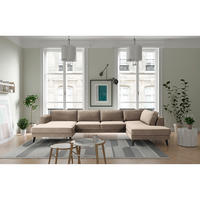 WOHNLANDSCHAFT in Samt, Velours Hellgrau  - Wengefarben/Hellgrau, Modern, Holz/Textil (354/85/201cm) - Trendmanufaktur