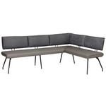 ECKBANK 225/165 cm Mikrofaser Anthrazit, Grau, Schwarz   - Anthrazit/Schwarz, Design, Textil/Metall (225/165cm) - Moderano