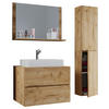 BADEZIMMER 4-teilig  in 94 cm  - Honigeiche/Weiß, MODERN, Keramik/Holzwerkstoff (94cm) - MID.YOU