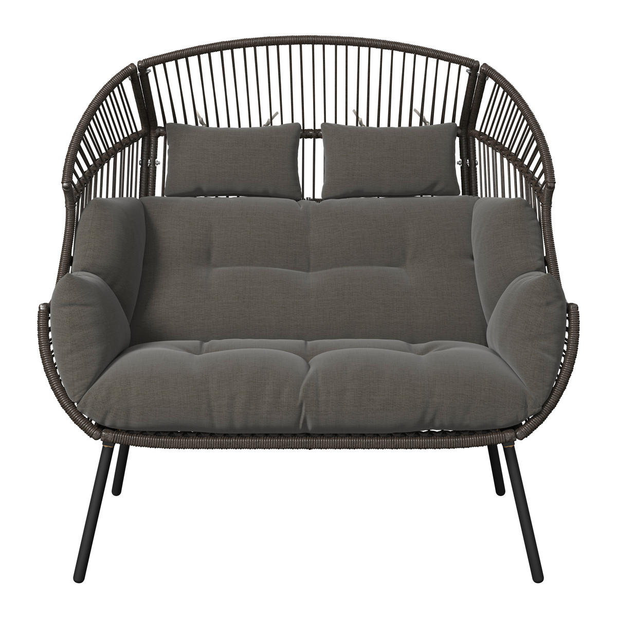 GARTENMUSCHEL 146/136/83 cm Eisen  - Dunkelgrau/Grau, MODERN, Kunststoff/Textil (146/136/83cm) - Ambia Garden