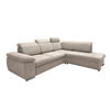 ECKSOFA Creme Mikrofaser  - Chromfarben/Creme, Design, Textil/Metall (283/228cm) - Livetastic
