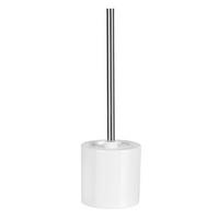 GARNITURĂ DE PERIE PENTRU WC in metal  plastic   - alb/culoare crom, Basics, ceramică/plastic (12/38cm) - Sadena
