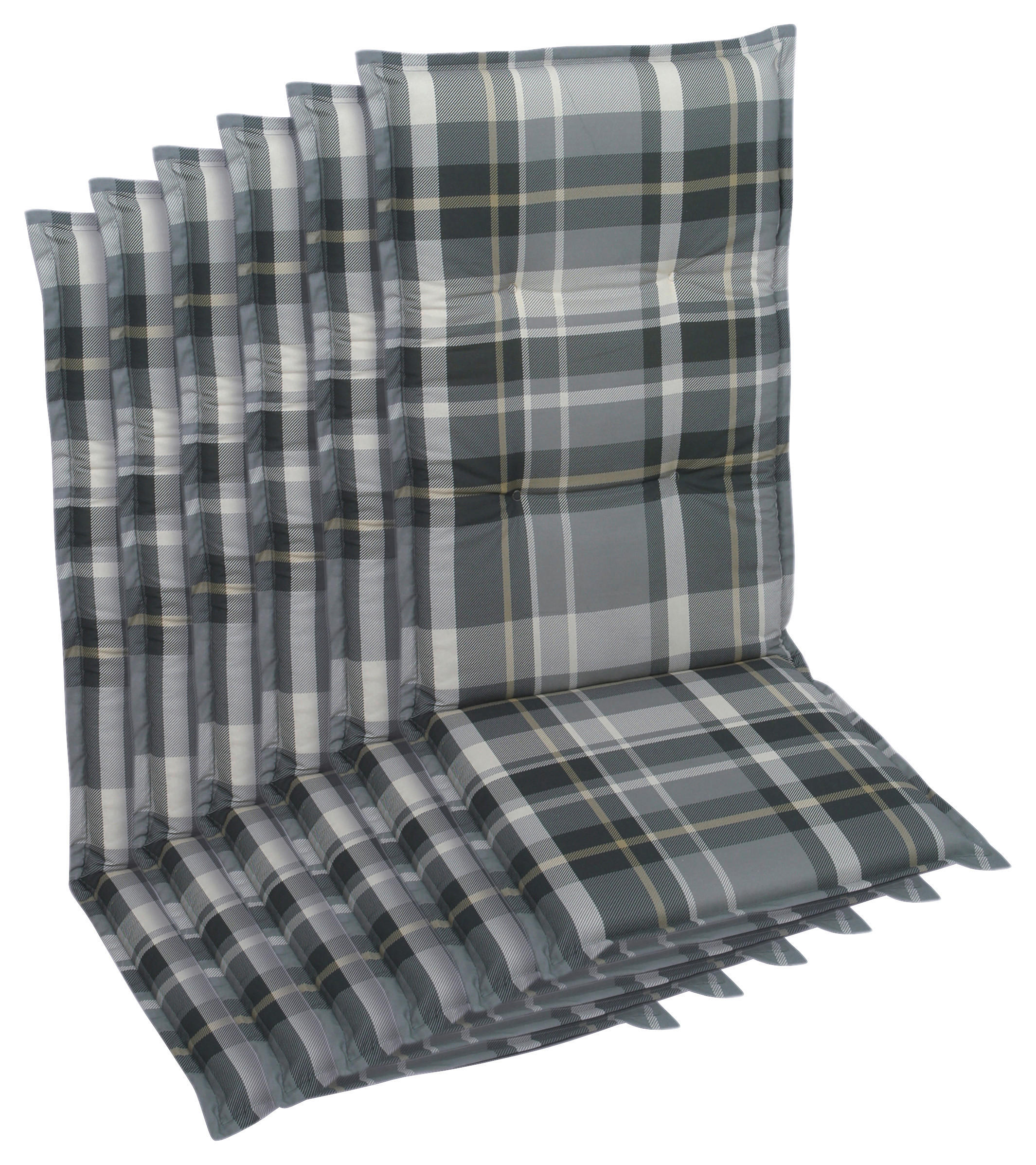 SESSELAUFLAGENSET Karo  - Grau, Basics, Textil (50/6/120cm)