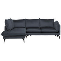 ECKSOFA Anthrazit Samt  - Anthrazit/Schwarz, Design, Textil/Metall (200/241cm) - Carryhome