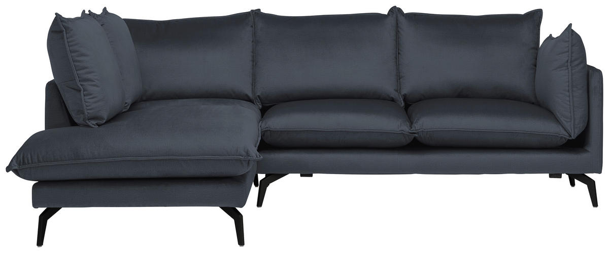 ECKSOFA Anthrazit Samt  - Anthrazit/Schwarz, Design, Textil/Metall (200/241cm) - Carryhome